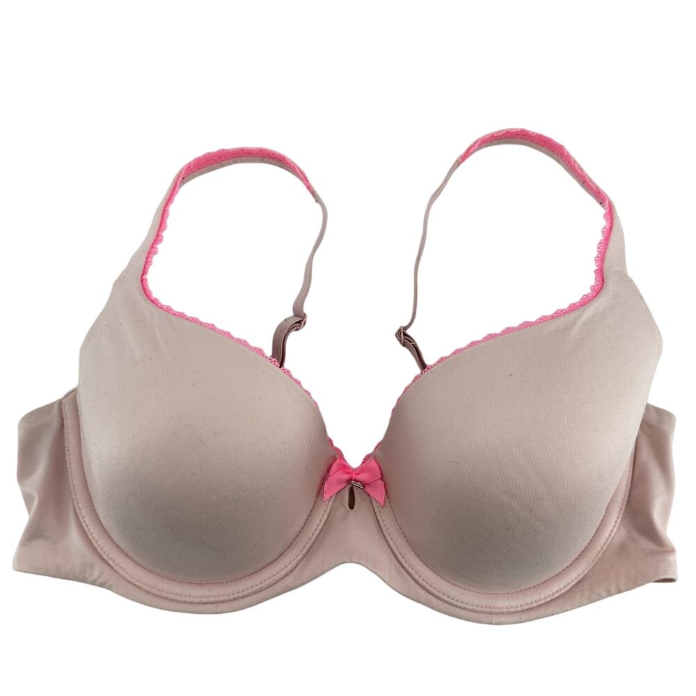 Victoria's Secret Lined Demi Bra Underwired Padded Bow Comfort Light Pink 34D